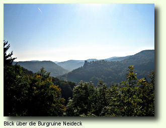 Blick ¨ber die Burgruine Neideck